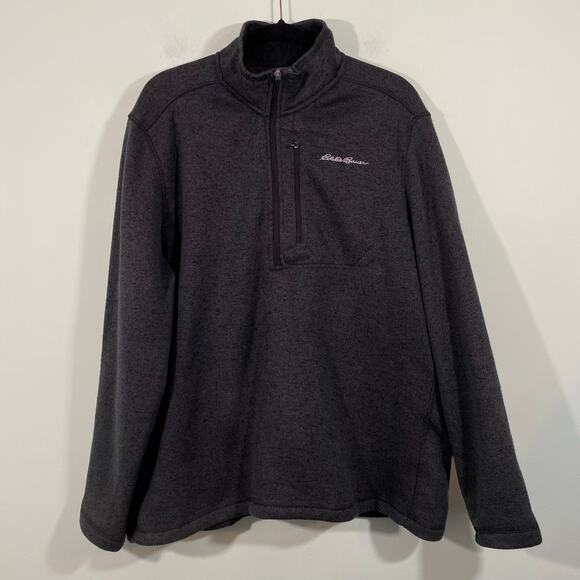 Eddie Bauer Men's Charcoa Grey Quarter Zip Radiator Fleece Pullover Size XL - Picture 1 of 9